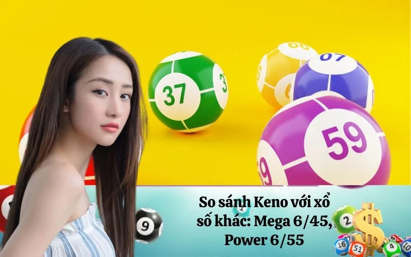 So sánh Keno với xổ số khác: Mega 6/45, Power 6/55